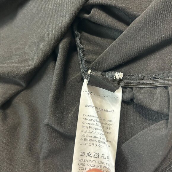 SHEIN Black Square Neck Bodycon Mini Dress Size Small Long Sheer Puff Sleeve - Picture 6 of 8